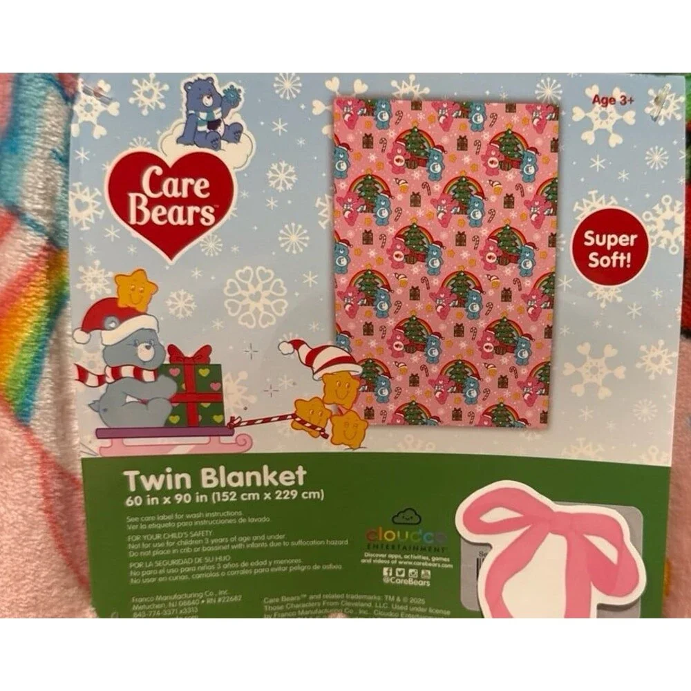 Care Bears Twin Size Christmas Blanket